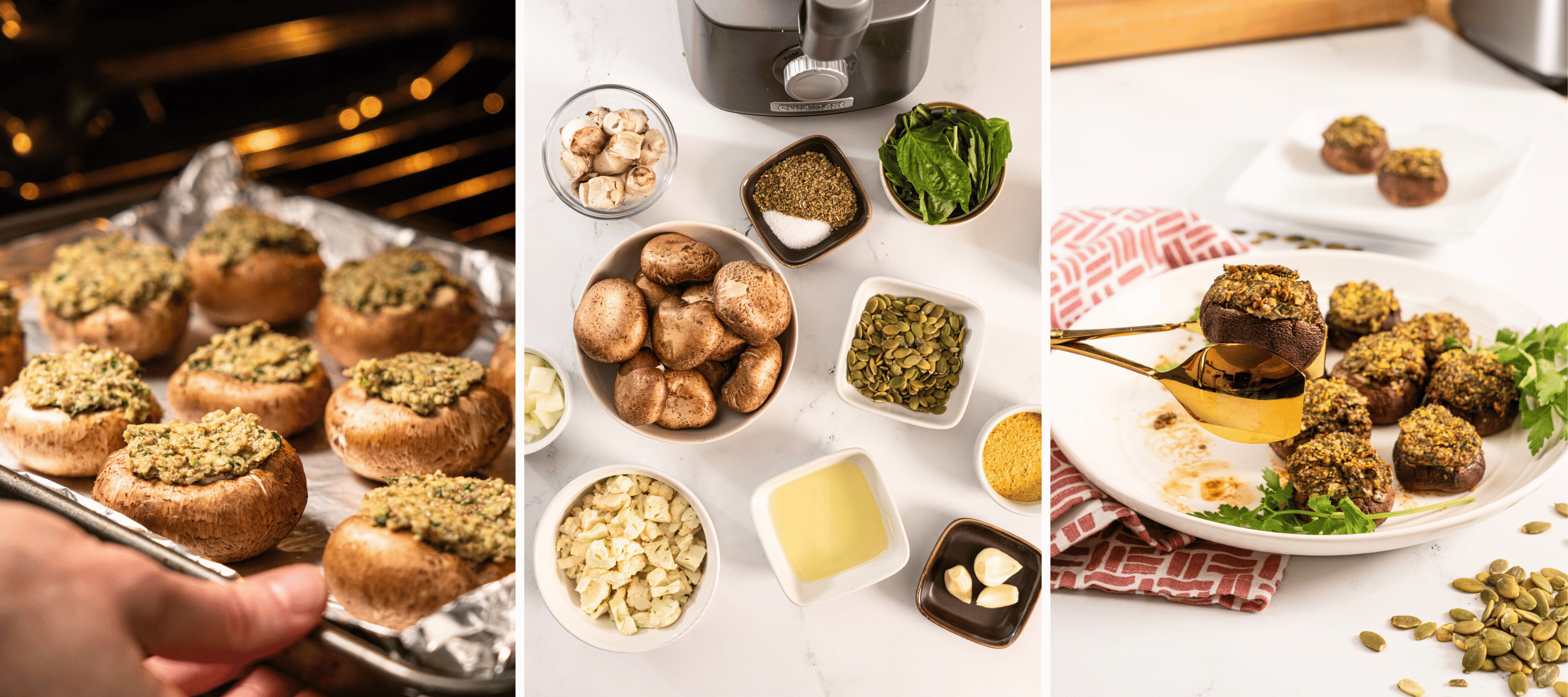 Stuffed Mushrooms with Pumpkin Seed Pesto – Top Seedz