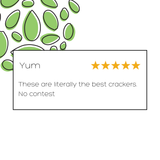 Customer review, 5 stars: "Yum. These are literally the best crackers. No contest."