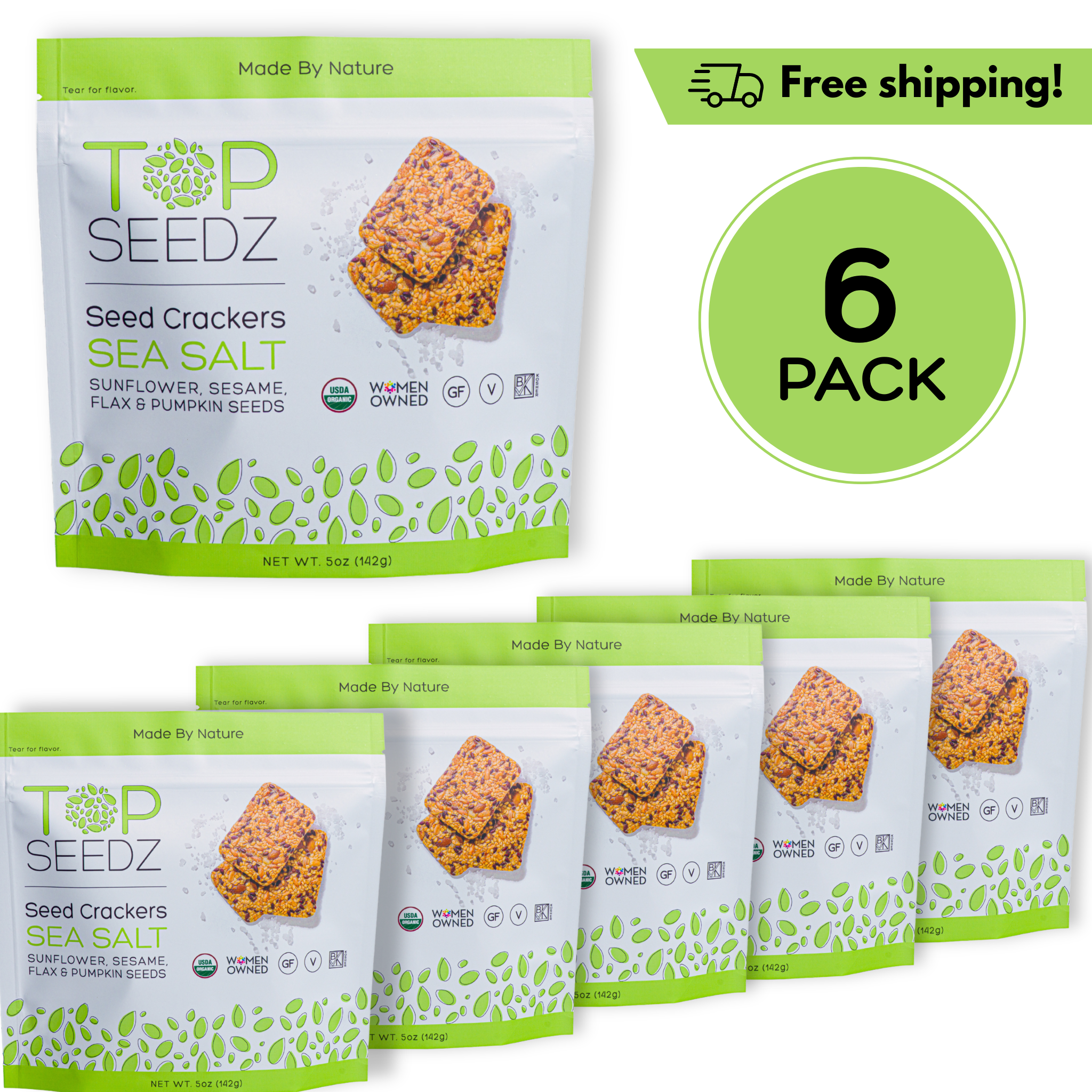Organic Sea Salt Crackers - 6 pack – Top Seedz
