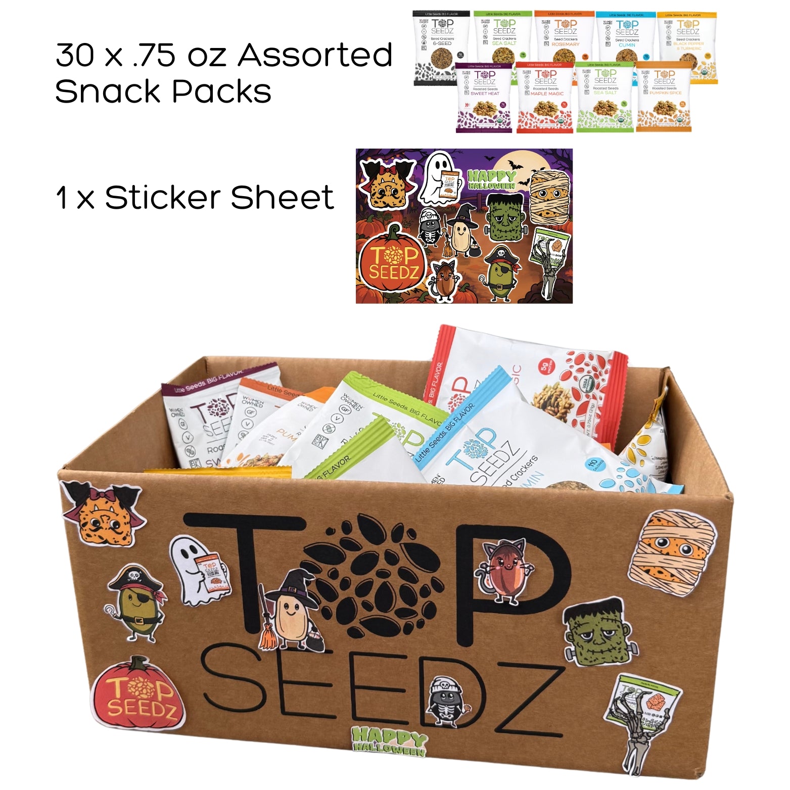 Halloween Treat Box | 30 Assorted Snack Packs