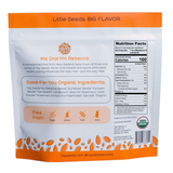 Back of Top Seedz Rosemary Seed Crackers pouch with nutrition facts, organic ingredients and USDA Organic seal