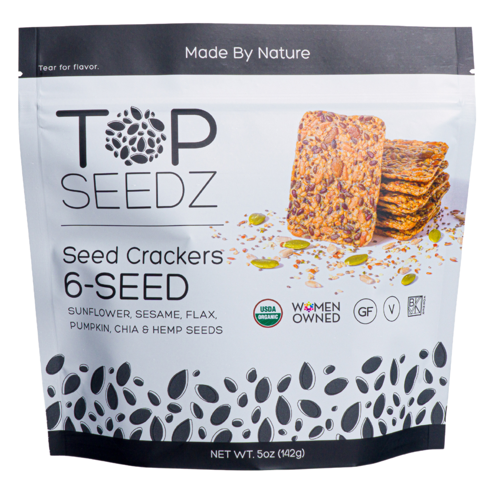 Organic 6-Seed Crackers – Top Seedz
