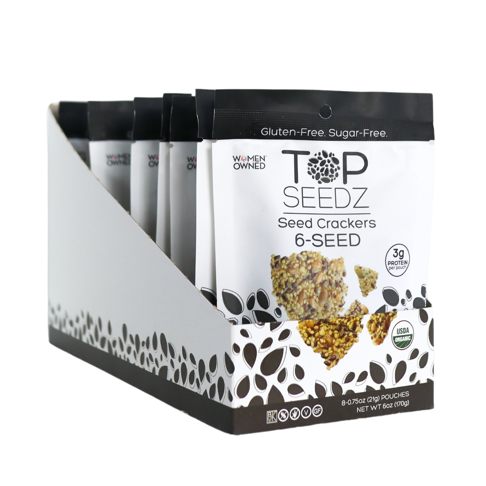 6-Seed Crackers Counter Display – Top Seedz