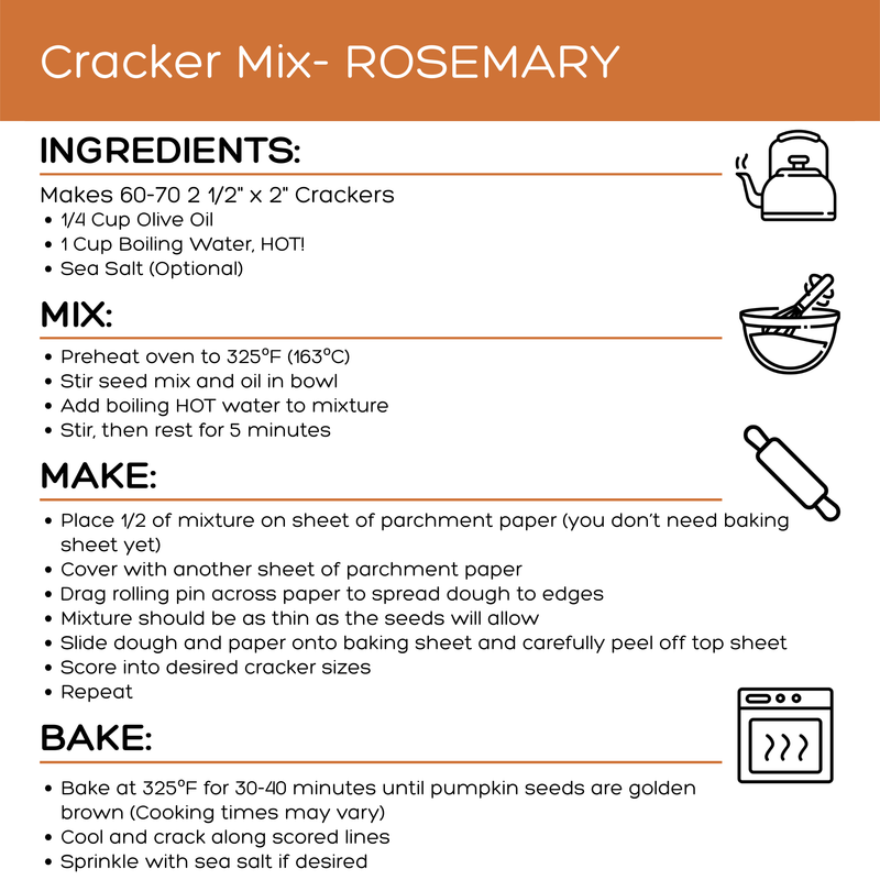 Rosemary | Bake-At-Home Cracker Mix – Top Seedz Rosemary | Bake-At-Home Cracker Mix – Top Seedz