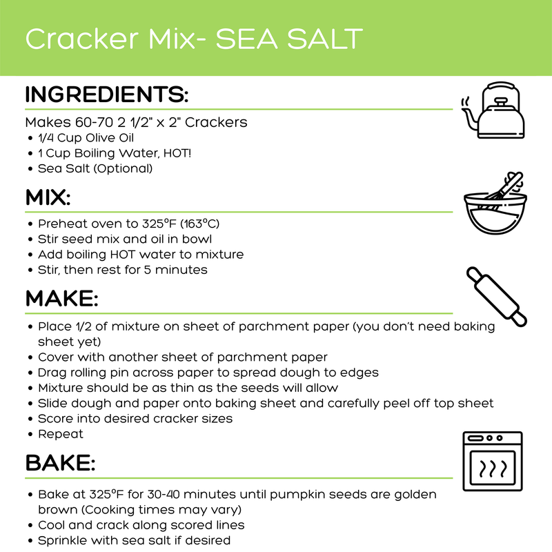 Sea Salt | Bake-At-Home Cracker Mix – Top Seedz Sea Salt | Bake-At-Home Cracker Mix – Top Seedz