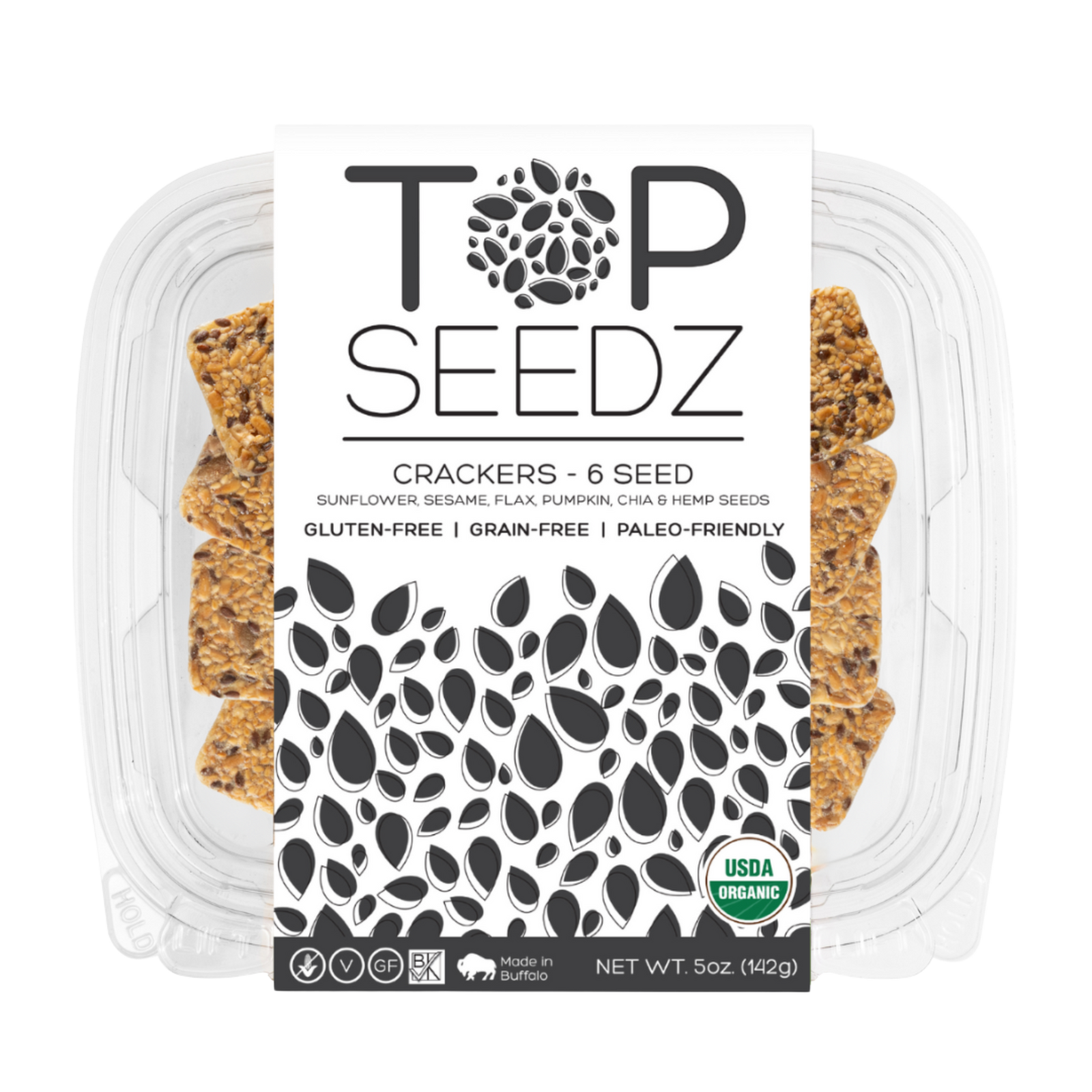 Organic 6-Seed Crackers – Top Seedz